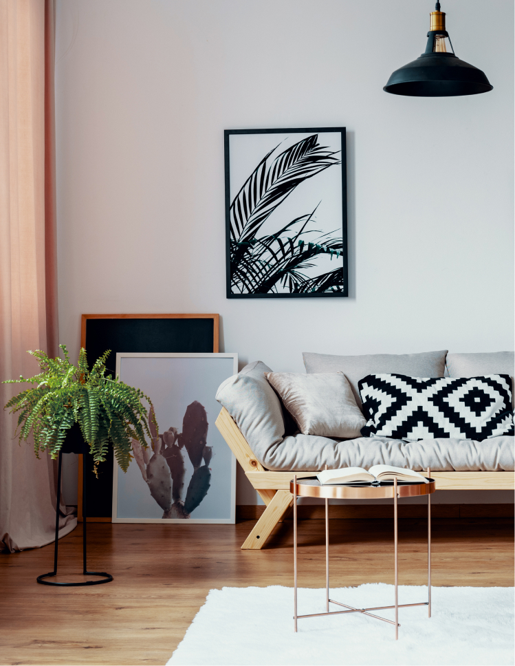 wood flooring in living area
