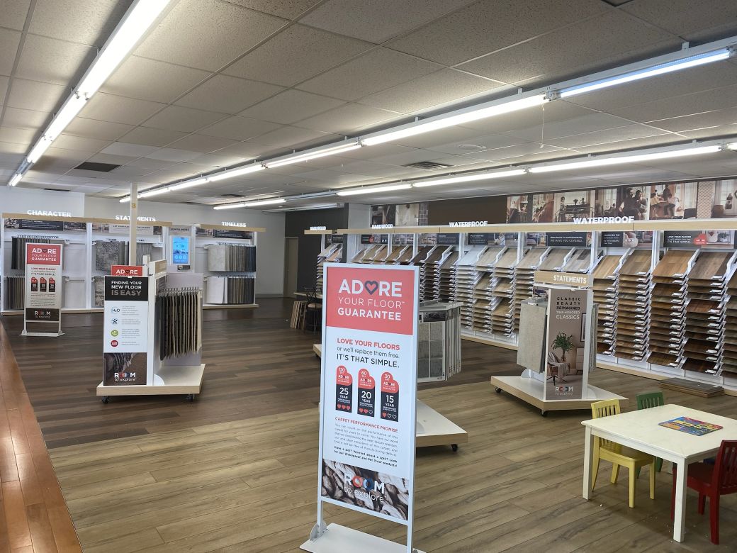 Interior photo of the showroom