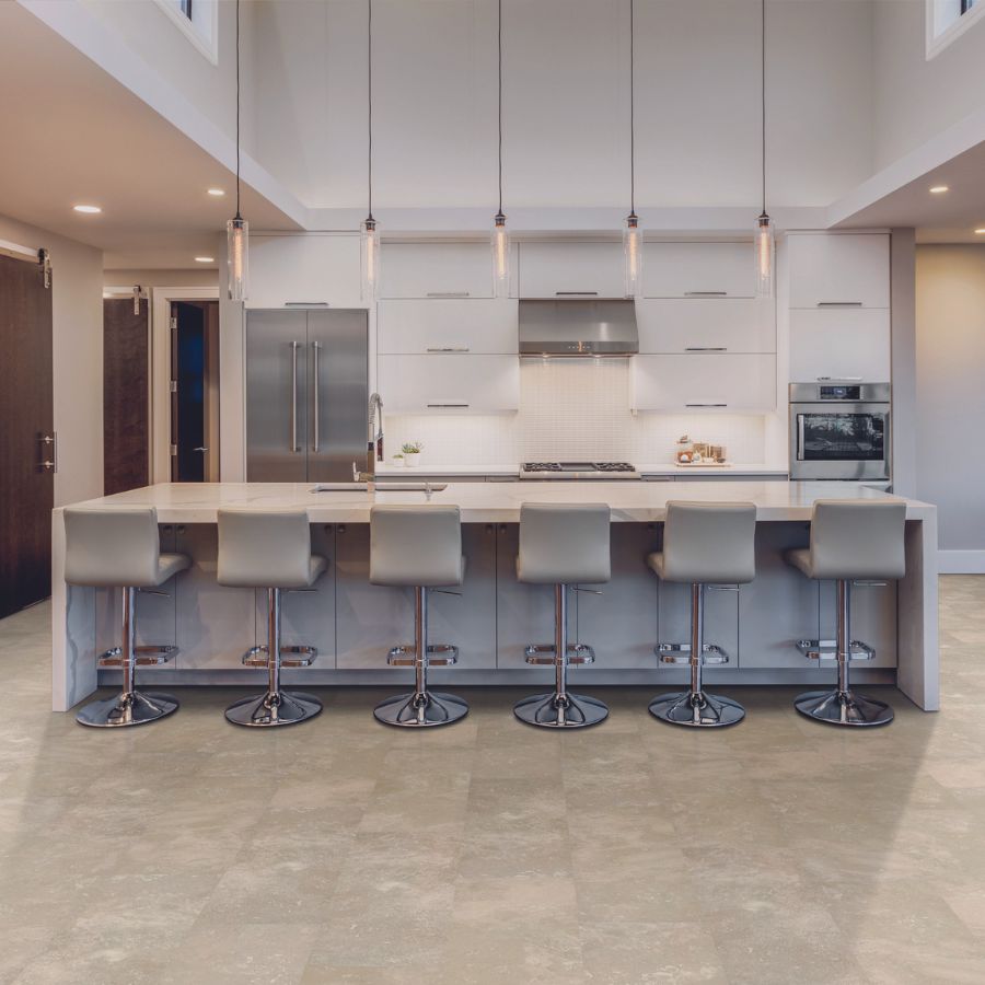 waterproof tile floors in a spacious Dallas kitchen