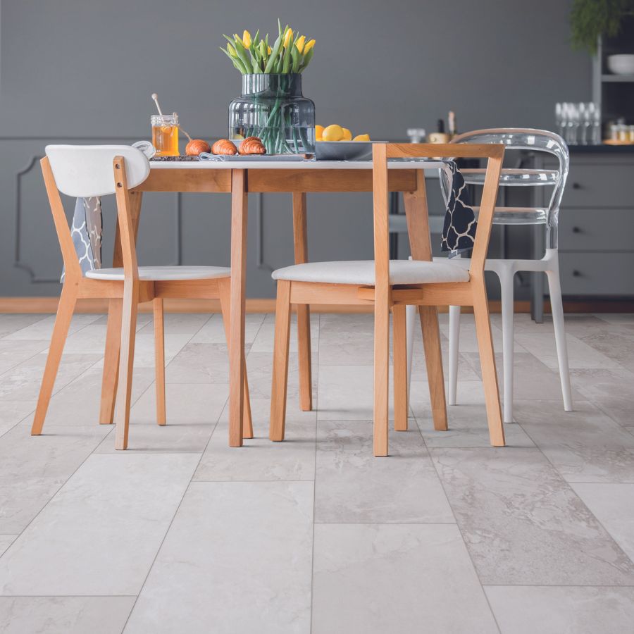 waterproof tile flooring in a Dallas dining room